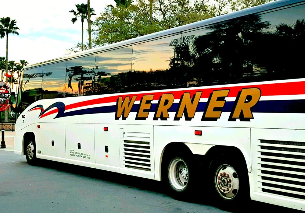 closeup View Werner Charter Bus